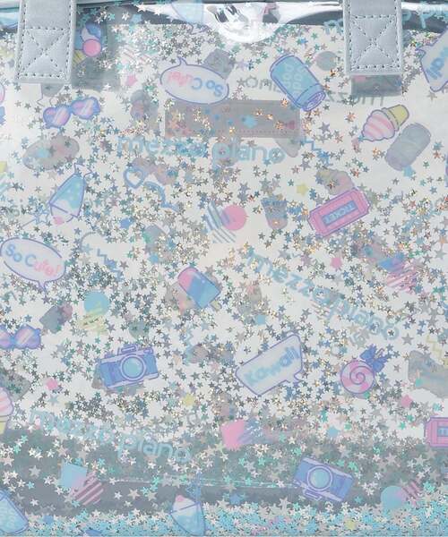 mezzo piano(メゾピアノ)の「キラキラ スイムバッグ(バックパック/リュック・キッズ・サックスブルー/オフホワイト・F)」の5枚目の写真