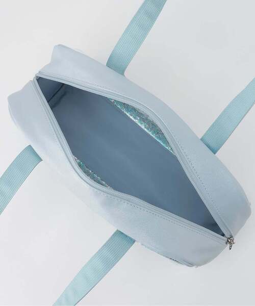 mezzo piano(メゾピアノ)の「キラキラ スイムバッグ(バックパック/リュック・キッズ・サックスブルー/オフホワイト・F)」の6枚目の写真
