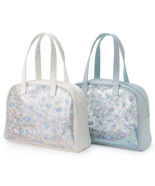 mezzo piano(メゾピアノ)の「キラキラ スイムバッグ(バックパック/リュック・キッズ・サックスブルー/オフホワイト・F)」の7枚目の写真