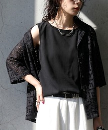 セール】シャツレイヤード半袖ニットワンピース（ワンピース）｜one