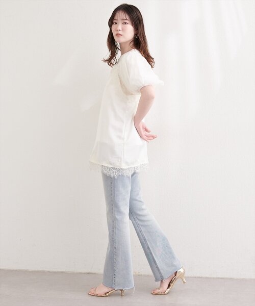 natural couture（ナチュラルクチュール）の「サテンレースキャミ（シャツ/ブラウス・レディース・ブラウン/ブラック/アイボリー・FREE）」の12枚目の写真