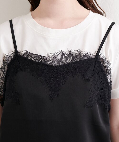 natural couture（ナチュラルクチュール）の「サテンレースキャミ（シャツ/ブラウス・レディース・ブラウン/ブラック/アイボリー・FREE）」の22枚目の写真