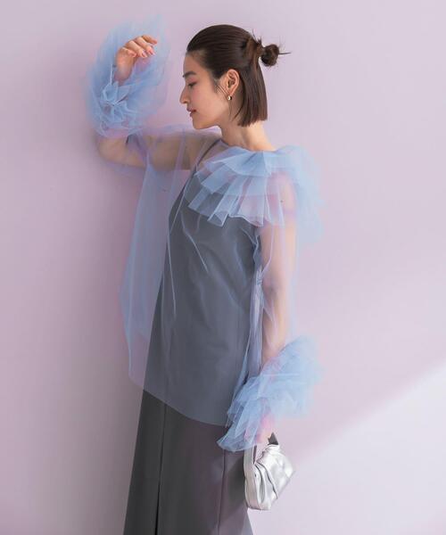 URBAN RESEARCH ROSSO WOMEN(アーバンリサーチ ロッソ)の「ANDRESD BLOOMING TULLE DRESS(ワンピース・レディース・ブラック/ライトブルー・36/38)」の3枚目の写真