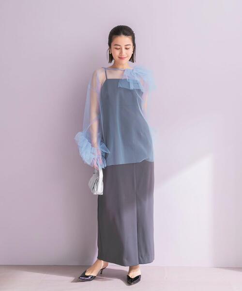 URBAN RESEARCH ROSSO WOMEN(アーバンリサーチ ロッソ)の「ANDRESD BLOOMING TULLE DRESS(ワンピース・レディース・ブラック/ライトブルー・36/38)」の5枚目の写真