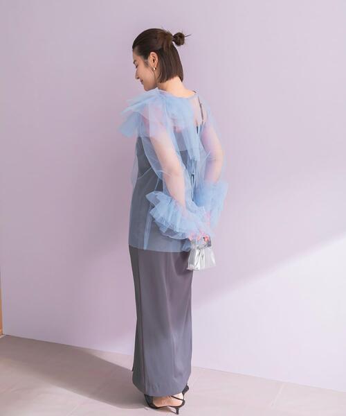 URBAN RESEARCH ROSSO WOMEN(アーバンリサーチ ロッソ)の「ANDRESD BLOOMING TULLE DRESS(ワンピース・レディース・ブラック/ライトブルー・36/38)」の6枚目の写真