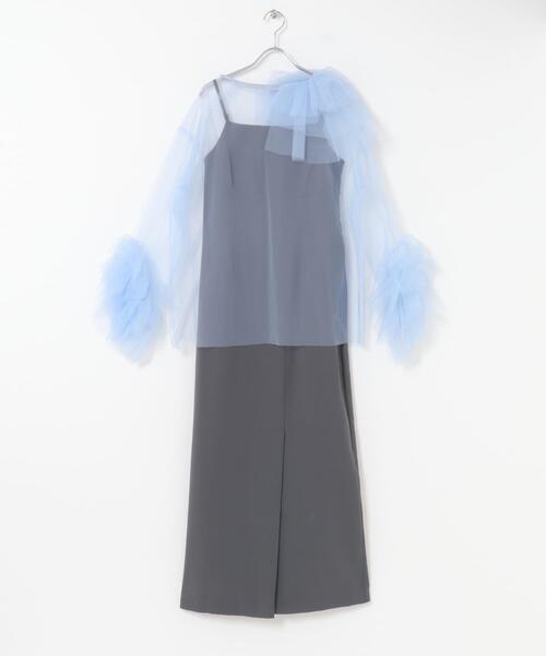 URBAN RESEARCH ROSSO WOMEN(アーバンリサーチ ロッソ)の「ANDRESD BLOOMING TULLE DRESS(ワンピース・レディース・ブラック/ライトブルー・36/38)」の7枚目の写真