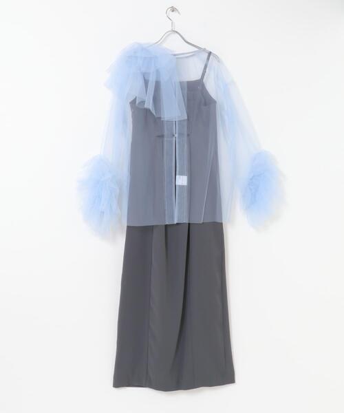 URBAN RESEARCH ROSSO WOMEN(アーバンリサーチ ロッソ)の「ANDRESD BLOOMING TULLE DRESS(ワンピース・レディース・ブラック/ライトブルー・36/38)」の9枚目の写真