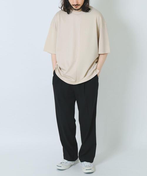 ITEMS URBANRESEARCH(アイテムズ アーバンリサーチ)の「ジャカード×ポンチ切替半袖TOPS(Tシャツ/カットソー・メンズ・ネイビー/ライトブラウン/オフホワイト/ミント・MEDIUM/LARGE)」の8枚目の写真