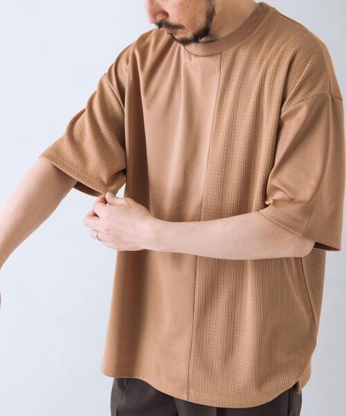 ITEMS URBANRESEARCH(アイテムズ アーバンリサーチ)の「ジャカード×ポンチ切替半袖TOPS(Tシャツ/カットソー・メンズ・ネイビー/ライトブラウン/オフホワイト/ミント・MEDIUM/LARGE)」の12枚目の写真