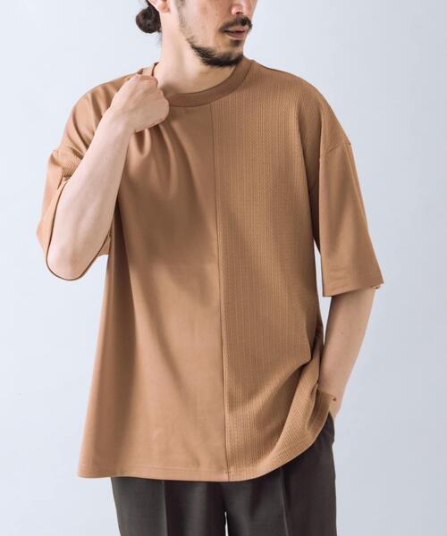 ITEMS URBANRESEARCH(アイテムズ アーバンリサーチ)の「ジャカード×ポンチ切替半袖TOPS(Tシャツ/カットソー・メンズ・ネイビー/ライトブラウン/オフホワイト/ミント・MEDIUM/LARGE)」の14枚目の写真