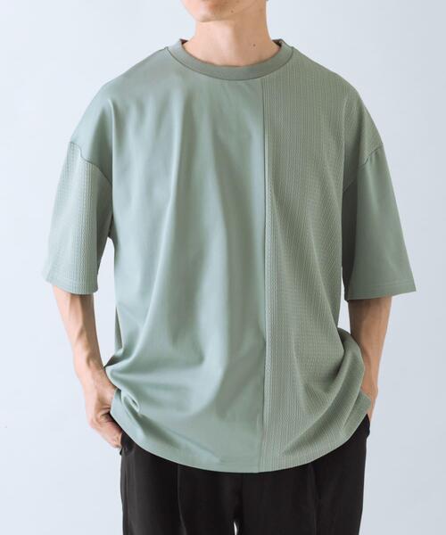 ITEMS URBANRESEARCH(アイテムズ アーバンリサーチ)の「ジャカード×ポンチ切替半袖TOPS(Tシャツ/カットソー・メンズ・ネイビー/ライトブラウン/オフホワイト/ミント・MEDIUM/LARGE)」の20枚目の写真