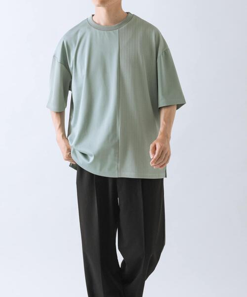 ITEMS URBANRESEARCH(アイテムズ アーバンリサーチ)の「ジャカード×ポンチ切替半袖TOPS(Tシャツ/カットソー・メンズ・ネイビー/ライトブラウン/オフホワイト/ミント・MEDIUM/LARGE)」の21枚目の写真