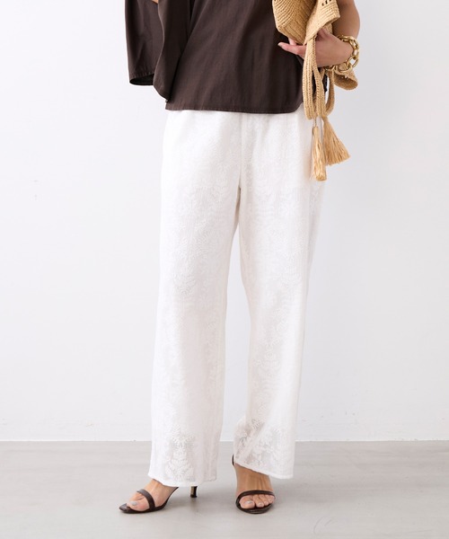 MICA&DEAL(マイカ&ディール)の「インドレースワイドパンツ〈2サイズ展開〉〈セットアップ対応〉(その他パンツ・レディース・ブラック/ホワイト・36/38)」の7枚目の写真