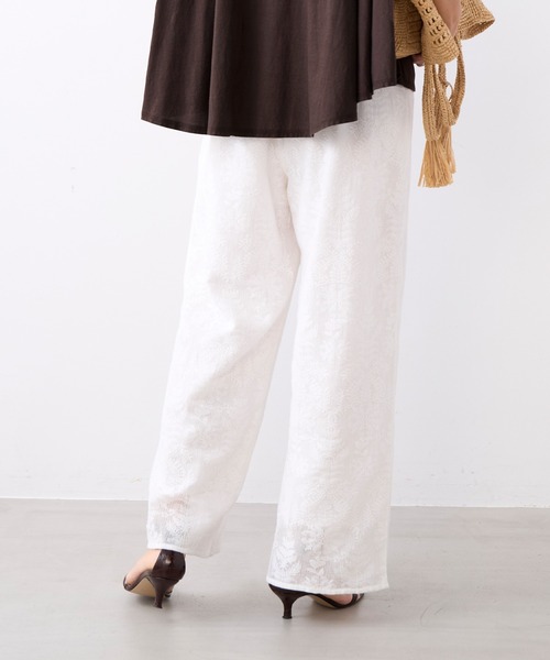 MICA&DEAL(マイカ&ディール)の「インドレースワイドパンツ〈2サイズ展開〉〈セットアップ対応〉(その他パンツ・レディース・ブラック/ホワイト・36/38)」の9枚目の写真