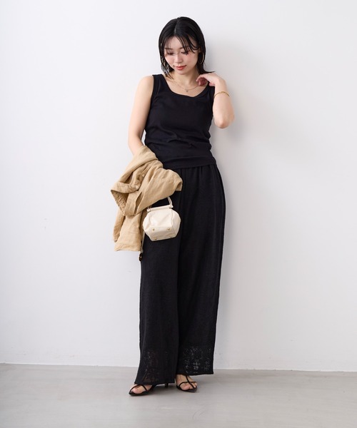 MICA&DEAL(マイカ&ディール)の「インドレースワイドパンツ〈2サイズ展開〉〈セットアップ対応〉(その他パンツ・レディース・ブラック/ホワイト・36/38)」の17枚目の写真