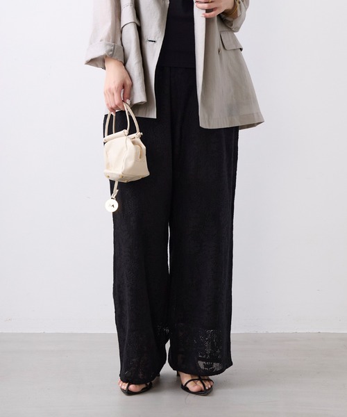 MICA&DEAL(マイカ&ディール)の「インドレースワイドパンツ〈2サイズ展開〉〈セットアップ対応〉(その他パンツ・レディース・ブラック/ホワイト・36/38)」の19枚目の写真