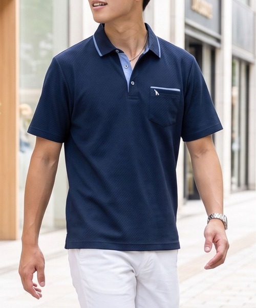 TETE（テット）の「【TETE SELECTION】サマーカルゼ地柄ポロシャツ（ポロシャツ・メンズ・ブラック/ネイビー/ホワイト・X-LARGE/LARGE/MEDIUM）」の7枚目の写真