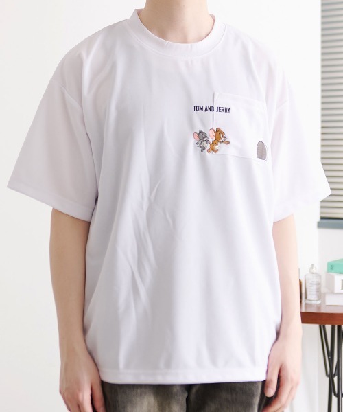 Tom&Jerry(トムアンドジェリー)の「『TOM&JERRY/トムアンドジェリー』アムンゼンポケットTEE(Tシャツ/カットソー・レディース・スミクロ/ホワイト・L/LL/M)」の6枚目の写真