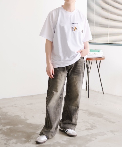 Tom&Jerry(トムアンドジェリー)の「『TOM&JERRY/トムアンドジェリー』アムンゼンポケットTEE(Tシャツ/カットソー・レディース・スミクロ/ホワイト・L/LL/M)」の7枚目の写真