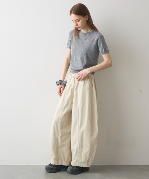 Crisp(クリスプ)の「short sleeve flower knit / ショートスリーブフラワーニット(ニット/セーター・レディース・グレー/ホワイト・FREE)」の17枚目の写真