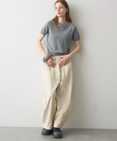 Crisp(クリスプ)の「short sleeve flower knit / ショートスリーブフラワーニット(ニット/セーター・レディース・グレー/ホワイト・FREE)」の14枚目の写真