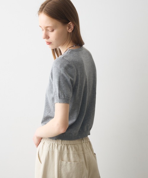 Crisp(クリスプ)の「short sleeve flower knit / ショートスリーブフラワーニット(ニット/セーター・レディース・グレー/ホワイト・FREE)」の10枚目の写真