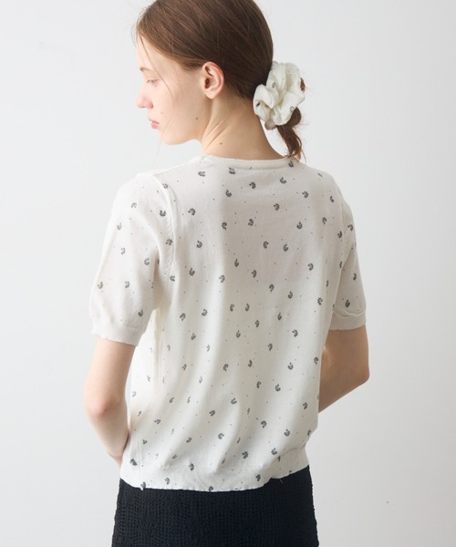Crisp(クリスプ)の「short sleeve flower knit / ショートスリーブフラワーニット(ニット/セーター・レディース・グレー/ホワイト・FREE)」の22枚目の写真