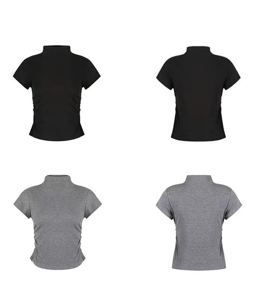 Fano Studios(ファノ ストゥディオズ)の「シンプル モックネック 半袖トップス FX26S340【Fano Studios】【2026SS】(Tシャツ/カットソー・レディース・ブラック/グレー・S/M/L)」の11枚目の写真