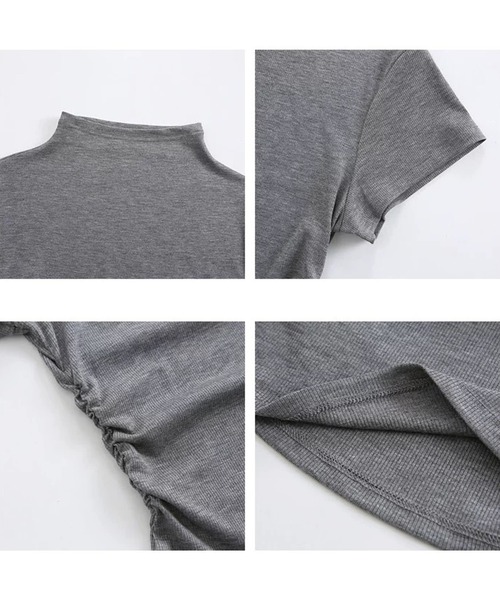 Fano Studios(ファノ ストゥディオズ)の「シンプル モックネック 半袖トップス FX26S340【Fano Studios】【2026SS】(Tシャツ/カットソー・レディース・ブラック/グレー・S/M/L)」の12枚目の写真