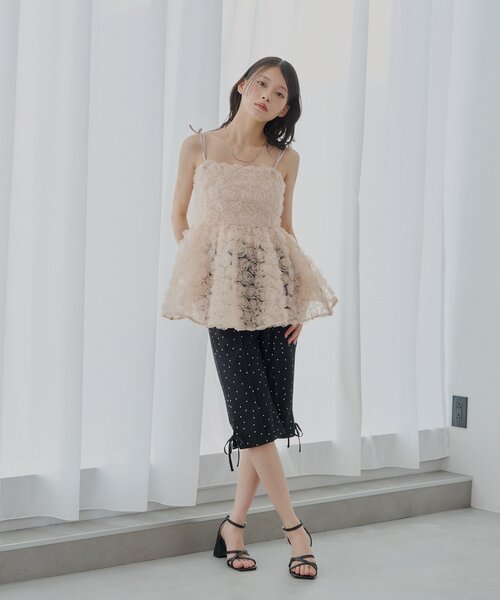 Chico(チコ)の「1万枚突破!【SALON by Chico】ローズチュールペプラムブラウス(シャツ/ブラウス・レディース・ブラック/アイボリー/ホワイト系その他2/ピンク・FREE)」の8枚目の写真