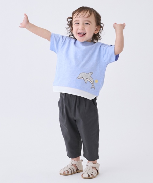 petit main(プティマイン)の「のびのび8分パンツ(その他パンツ・キッズ・チャコール/ライトグリーン/ライトベージュ・90cm/80cm/100cm/110cm/130cm/120cm)」の2枚目の写真