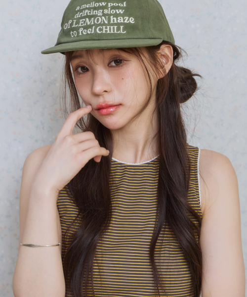 KIJIKO（キジコ）の「ke502. Stripe Lace Sleeveless Yellow（Tシャツ/カットソー・レディース・ライトイエロー・FREE）」の2枚目の写真