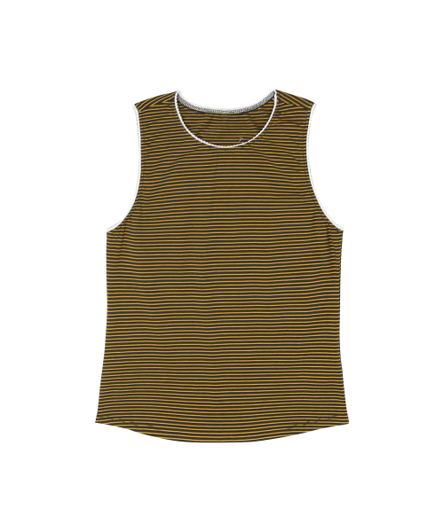 KIJIKO（キジコ）の「ke502. Stripe Lace Sleeveless Yellow（Tシャツ/カットソー・レディース・ライトイエロー・FREE）」の3枚目の写真