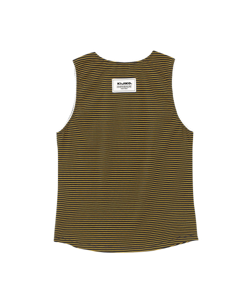 KIJIKO（キジコ）の「ke502. Stripe Lace Sleeveless Yellow（Tシャツ/カットソー・レディース・ライトイエロー・FREE）」の4枚目の写真