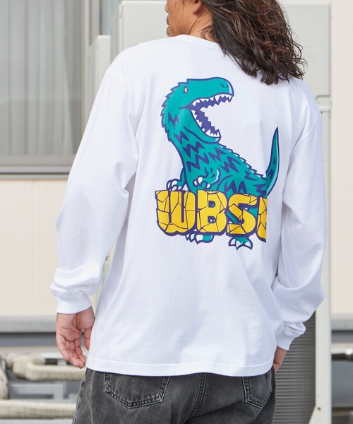 WBSB(ダブルビーエスビー)の「WBSB/ダブルビーエスビー Dinosaur L/S TEE(graphic by HIROCK) ダイナソー 長袖 プリントTシャツ 恐竜 ティラノサウルス バックプリント メンズ レディース ユニセックス 秋 秋服 2026年秋冬(Tシャツ/カットソー・メンズ・サックスブルー/ブラック/ホワイト・M/L/XL)」の6枚目の写真