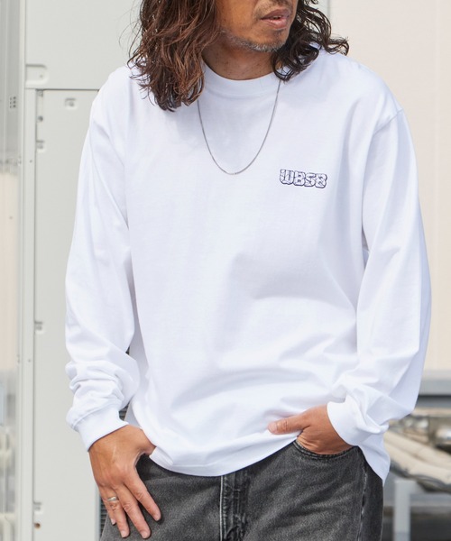 WBSB(ダブルビーエスビー)の「WBSB/ダブルビーエスビー Dinosaur L/S TEE(graphic by HIROCK) ダイナソー 長袖 プリントTシャツ 恐竜 ティラノサウルス バックプリント メンズ レディース ユニセックス 秋 秋服 2026年秋冬(Tシャツ/カットソー・メンズ・サックスブルー/ブラック/ホワイト・M/L/XL)」の8枚目の写真