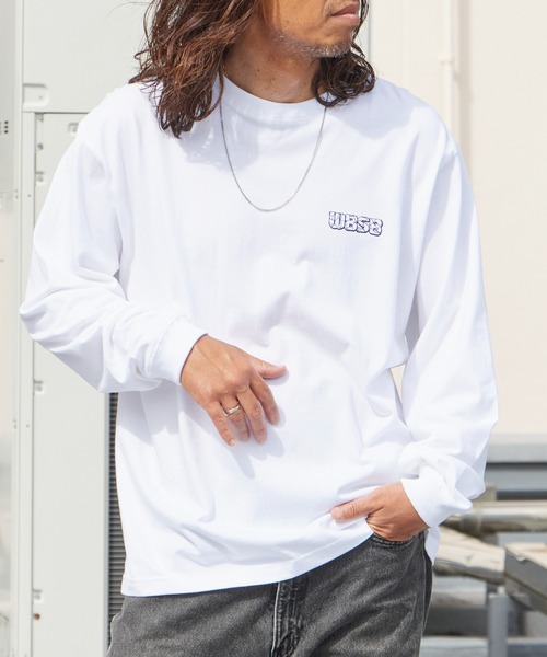 WBSB(ダブルビーエスビー)の「WBSB/ダブルビーエスビー Dinosaur L/S TEE(graphic by HIROCK) ダイナソー 長袖 プリントTシャツ 恐竜 ティラノサウルス バックプリント メンズ レディース ユニセックス 秋 秋服 2026年秋冬(Tシャツ/カットソー・メンズ・サックスブルー/ブラック/ホワイト・M/L/XL)」の9枚目の写真