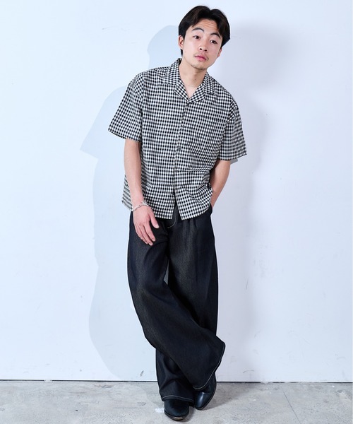 SINSS(シンス)の「Check seersucker shirt / チェックシアサッカーシャツ(シャツ/ブラウス・メンズ・ブラック×ホワイト/ホワイト×ブルー・X-SMALL/SMALL/MEDIUM/LARGE)」の11枚目の写真