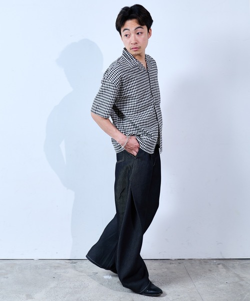 SINSS(シンス)の「Check seersucker shirt / チェックシアサッカーシャツ(シャツ/ブラウス・メンズ・ブラック×ホワイト/ホワイト×ブルー・X-SMALL/SMALL/MEDIUM/LARGE)」の15枚目の写真