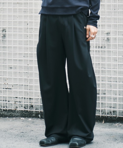 curve leg trousers 2.0/バレルレッグシルエット/バルーンシルエット