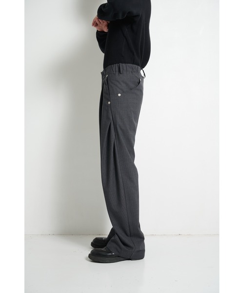 CONZ(コンズ)の「curve leg trousers 2.0/バレルレッグシルエット/バルーンシルエット/NVRFRGT(スラックス・メンズ・ライトブラウン/ブラック/カーキ/ストライプ・1/2/3)」の8枚目の写真