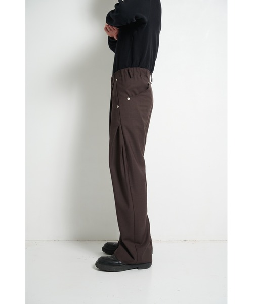 CONZ(コンズ)の「curve leg trousers 2.0/バレルレッグシルエット/バルーンシルエット/NVRFRGT(スラックス・メンズ・ライトブラウン/ブラック/カーキ/ストライプ・1/2/3)」の10枚目の写真