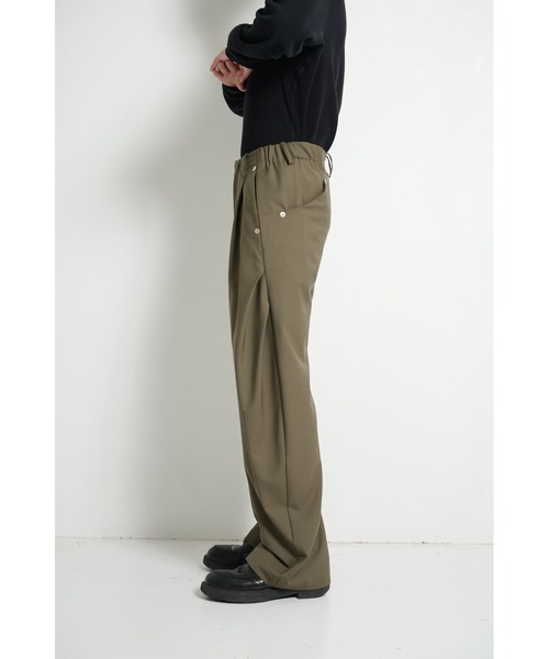 CONZ(コンズ)の「curve leg trousers 2.0/バレルレッグシルエット/バルーンシルエット/NVRFRGT(スラックス・メンズ・ライトブラウン/ブラック/カーキ/ストライプ・1/2/3)」の17枚目の写真
