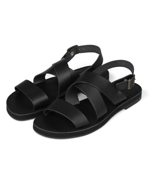 The DUFFER of ST.GEORGE(ザダファーオブセントジョージ)の「STRAP LEATHER SANDALS:メイドインジャパン 国産 ストラップ レザーサンダル(サンダル・メンズ・ブラック/ダークブラウン・LARGE/MEDIUM)」の4枚目の写真