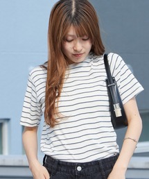 MILLER（ミラー）の「R.P.miller ミラー PANELRIB C N TEE パネルリブ クルーネック 半袖Tシャツ 無地 ボーダー 首元リブ パイピング 2026年 夏 夏服（Tシャツ/カットソー）」