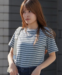 MILLER（ミラー）の「R.P.miller ミラー PANELRIB C N TEE パネルリブ クルーネック 半袖Tシャツ 無地 ボーダー 首元リブ パイピング 2026年 夏 夏服（Tシャツ/カットソー）」