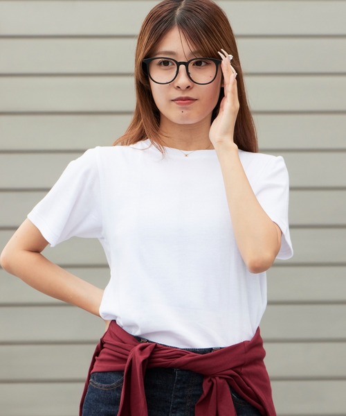 MILLER(ミラー)の「R.P.miller/ミラー PANELRIB C/N TEE パネルリブ クルーネック 半袖Tシャツ 無地 ボーダー 首元リブ パイピング 秋 秋服 2026年秋冬(Tシャツ/カットソー・レディース・ホワイト/ホワイト系/ブラック/ブラック系/グレー/チャコールグレー/オレンジ・FREE)」の2枚目の写真