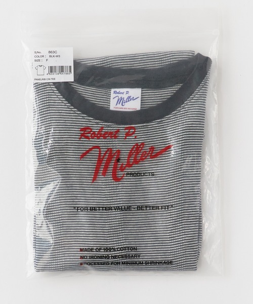 MILLER(ミラー)の「R.P.miller/ミラー PANELRIB C/N TEE パネルリブ クルーネック 半袖Tシャツ 無地 ボーダー 首元リブ パイピング 秋 秋服 2026年秋冬(Tシャツ/カットソー・レディース・ホワイト/ホワイト系/ブラック/ブラック系/グレー/チャコールグレー/オレンジ・FREE)」の11枚目の写真