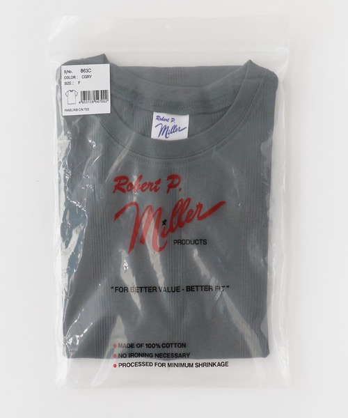 MILLER(ミラー)の「R.P.miller/ミラー PANELRIB C/N TEE パネルリブ クルーネック 半袖Tシャツ 無地 ボーダー 首元リブ パイピング 秋 秋服 2026年秋冬(Tシャツ/カットソー・レディース・ホワイト/ホワイト系/ブラック/ブラック系/グレー/チャコールグレー/オレンジ・FREE)」の12枚目の写真