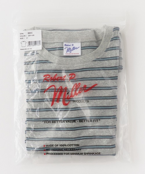 MILLER(ミラー)の「R.P.miller/ミラー PANELRIB C/N TEE パネルリブ クルーネック 半袖Tシャツ 無地 ボーダー 首元リブ パイピング 秋 秋服 2026年秋冬(Tシャツ/カットソー・レディース・ホワイト/ホワイト系/ブラック/ブラック系/グレー/チャコールグレー/オレンジ・FREE)」の13枚目の写真